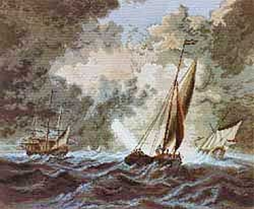 Rough Sea with Sailing Ships