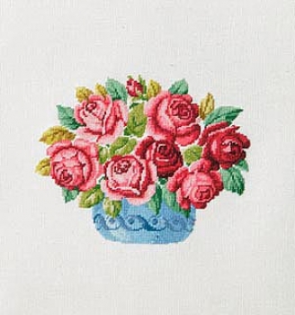 Vase mit roten Röschen