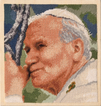 Pope Johannes Paul II. portrait - Petit-Point