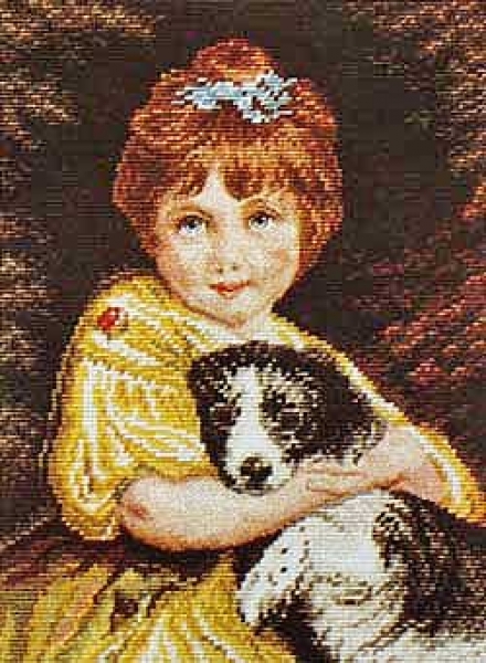 Child with Dog - Miniature