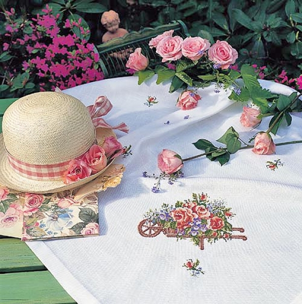 Cart of Roses tablecloth