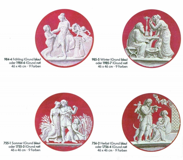 Four seasons Set 5011-0 Base color: red (includes relief pictures red 1984-6, 1755-3, 1756-4, 1985-7)