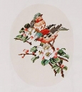 Bullfinches - background not embroidered